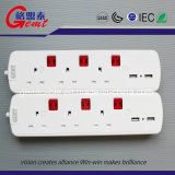 220V 10A Individual Switch Platooninsert and Electrical Extension Socket Set