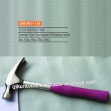 H-156 Construction Hardware Hand Tools American Type Claw Hammer with Purple Steel Pipe Handle