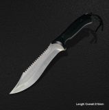 Fixed-Blade Knife with Wooden Handle (#3781)