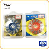 China 90mm Turbo Row Waved Spiral Diamond Grinding Disc Cup Wheel for Concrete Floor