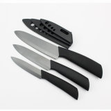 Black Ceramic for Blade PP and TPR Printing Handle 3 PCS Kitchen Knife