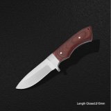 Fixed-Blade Knife with Wooden Handle (#31040)
