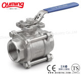 Three Pieces Threaded Ball Valve with Direct Mounting Pad