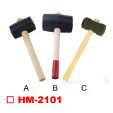 European Type Rubber Hammer with Wooden Handle, Black Color