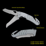 Survival Knife with Automatic Knife Blade and Saw (#3593)