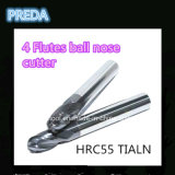 HRC55 Tialn 4 Flutes Ball Nose End Mills Power Tools