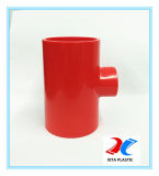 PVC Reducing Tee with Red Color (DIN Standard)