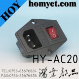 New Style Hot Sale AC Power Jack with on-off Red Button Switch (HY-AC20)