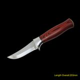 Fixed-Blade Knife with Wooden Handle (#3627)