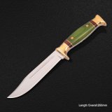 Fixed-Blade Knife with Wooden Handle (#3938)