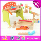 2015 Novelty Design and Multi-Function Wooden Tool Toy, Wooden Toy Mechanic Tool Box Set, DIY Toy Kids Wooden Tool Box Set W03D045