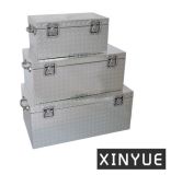 Set of 3 Silver Storage Case Aluminium Case