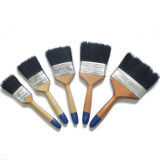 Professional Black Bristle Blend Varnished Wooden Handle Flat Brush (GMPB024)