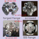 Forged Steel Stainless Steel ASTM-A105 A182-F304/F316 F11/F51 Four-Way 4-Way Flanged Ball Valve Q46f Manufacturer Factory
