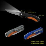 Folding Knife with LED Flashlight (#3723)