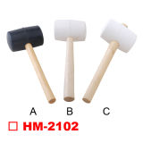 Item No. 	American Type Rubber Hammer with Wooden Handle, Black/White Color