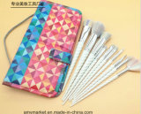 Fashionable 10PCS Helical Cosmetic Brush Set and Beautiful Bright Bag