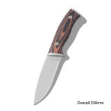 Fixed-Blade Knife with Wooden Handle