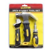 Hand Tools Short Handle Claw Hammer Wrench Screwdriver 3PCS Stubby Tool Set