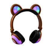 Over Ear Wired Cute Cartoon LED Bear Ear Headphone