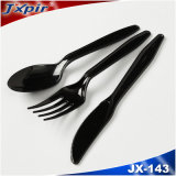 Cheap Black Disposable Biodegradable PS Plastic Cutlery Set Spoon Knife Fork, Plastc Picnic Sets