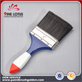 High Quality Black PBT Plastic Material Head Red & White & Blue Wooden Handle Paint Brush