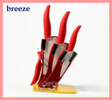 Red Fruit Knife/Meat Knife/Bread Knife Sets with Peeler