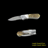 Folding Knife with Deer Horn Handle (#3717)