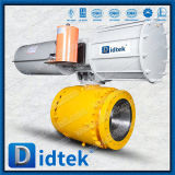 Didtek Industrial Oil Refinery Carbon Steel 2PC Trunnion Mounted Flanged Ball Valve with Pneumatic Actuator
