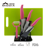 Pink Color Kitchen Knife Set with Holder & Chopping Board