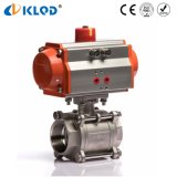 Stainless Steel Material Pneumatic Control 3 PCS Ball Valve