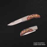Folding Knife with Wooden Handle (#3992)