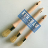 Round Brush (Paintbrush with Pure White bristle and hard wood handle, flat-round brush)