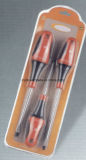 3PCS Screwdriver Set in Double Blister Slotted Phillips Pozi Screwdriver