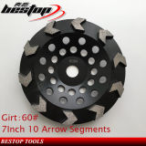 10 Arrow Segments 7inch Diamond Grinding Wheel for Concrete