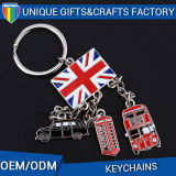 Customize UK Flag Shape Zinc Alloy Metal Keychain