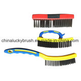 11 Inch Two Colour Plastic Handle Steel Wire Brush (YY-538)