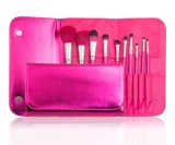 10PCS Cosmetic Brush Professional Brush Set Synthetic Hair in Rose Pouch