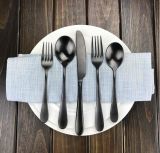 20 Pieces Matte Black Plated Stainless Steel Knife Fork Spoon