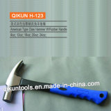 H-123 Construction Hardware Hand Tools American Straight Type Claw Hammer with Plastic Coated Handle