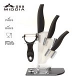 Zircoina Ceramic Paring Knife+Utility Knife+Cleaver Knife+Peeler Kitchen Knife Set