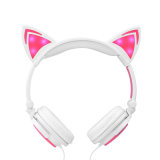 3.5mm LED Light Glowing Cat Ear Wired Headband Stereo Headphone