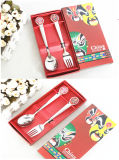 Stainless Steel Spoon and Knife with China Face Traditional Gift Package