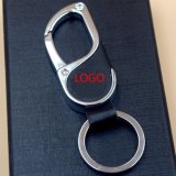 Kc_M_828 Zinc Alloy Custom Logo Metal Souvenir Leather Keychain