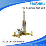 Two Hammer Pneumatic Mobile Rock Drilling for Horizontal Quarry Drilling