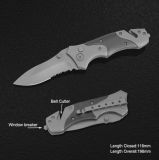 Survival Knife with Window Breaker & Belt Cutter (#3892)