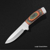 Fixed-Blade Knife with Wooden Handle (#31043)