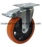 Medium Duty Type Doubel Ball Bearing PU Castor Wheel