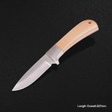 Fixed-Blade Knife with Wooden Handle (#3823)