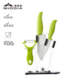 3PCS Ceramic Knives Set with Peeler & Holder for Chef Use